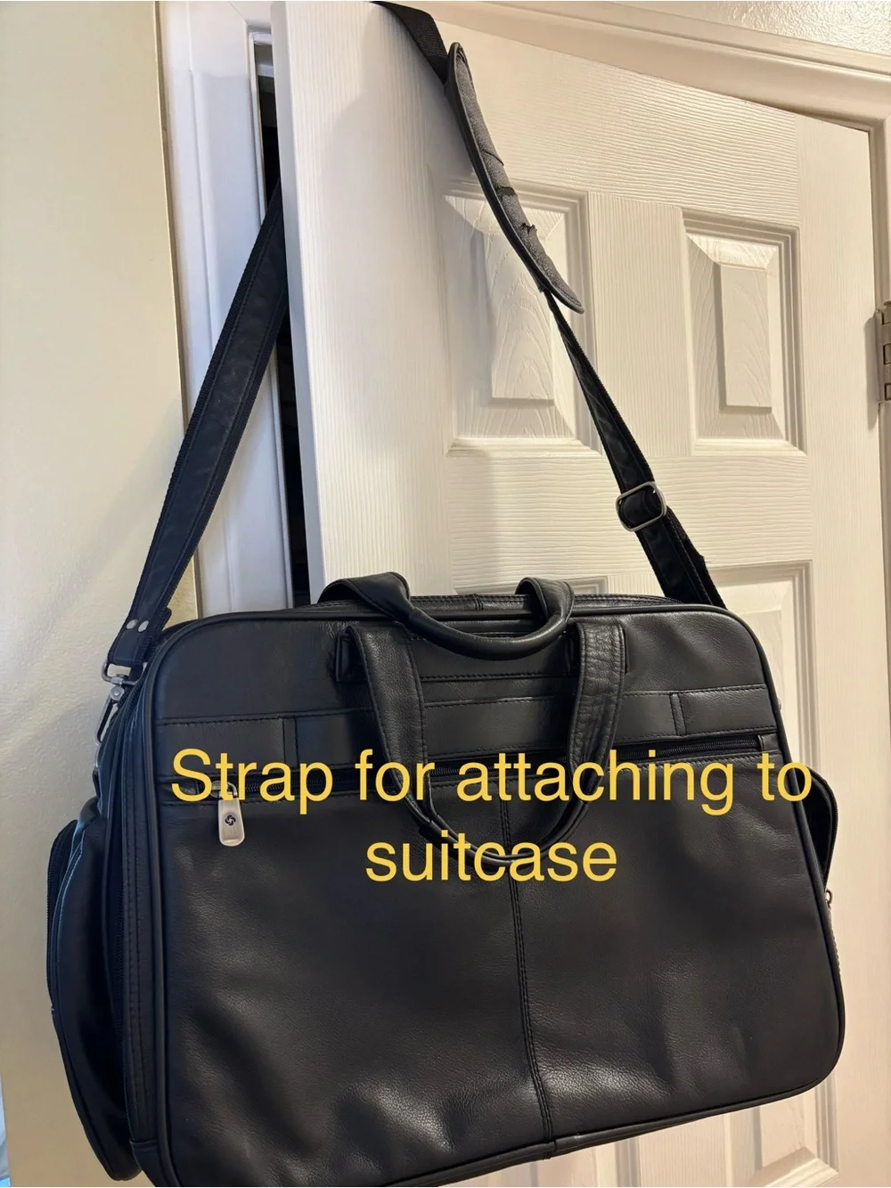 Samsonite Black Leather Briefcase Shoulder Bag